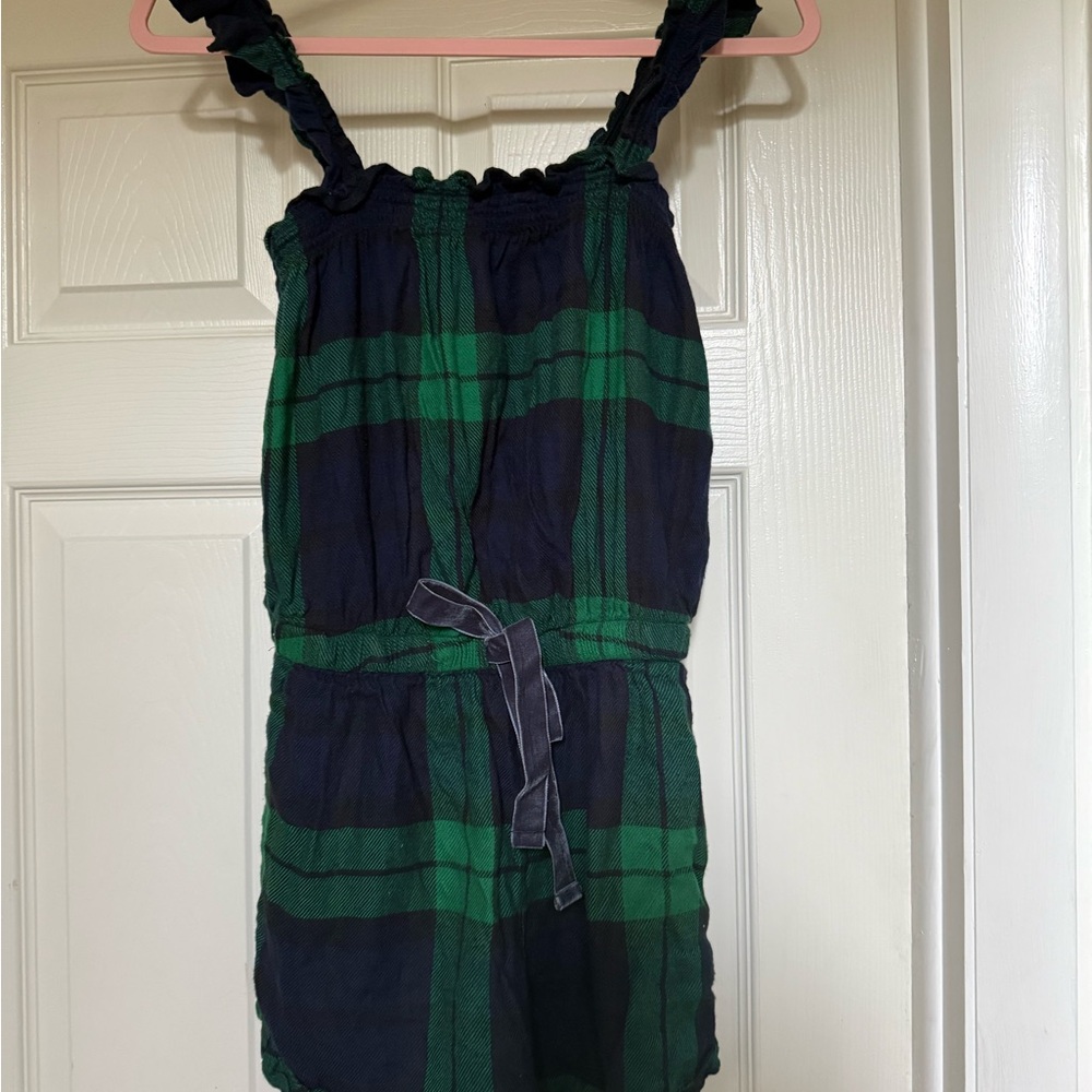 Aerie Plaid Ruffle Hem Sleep Romper